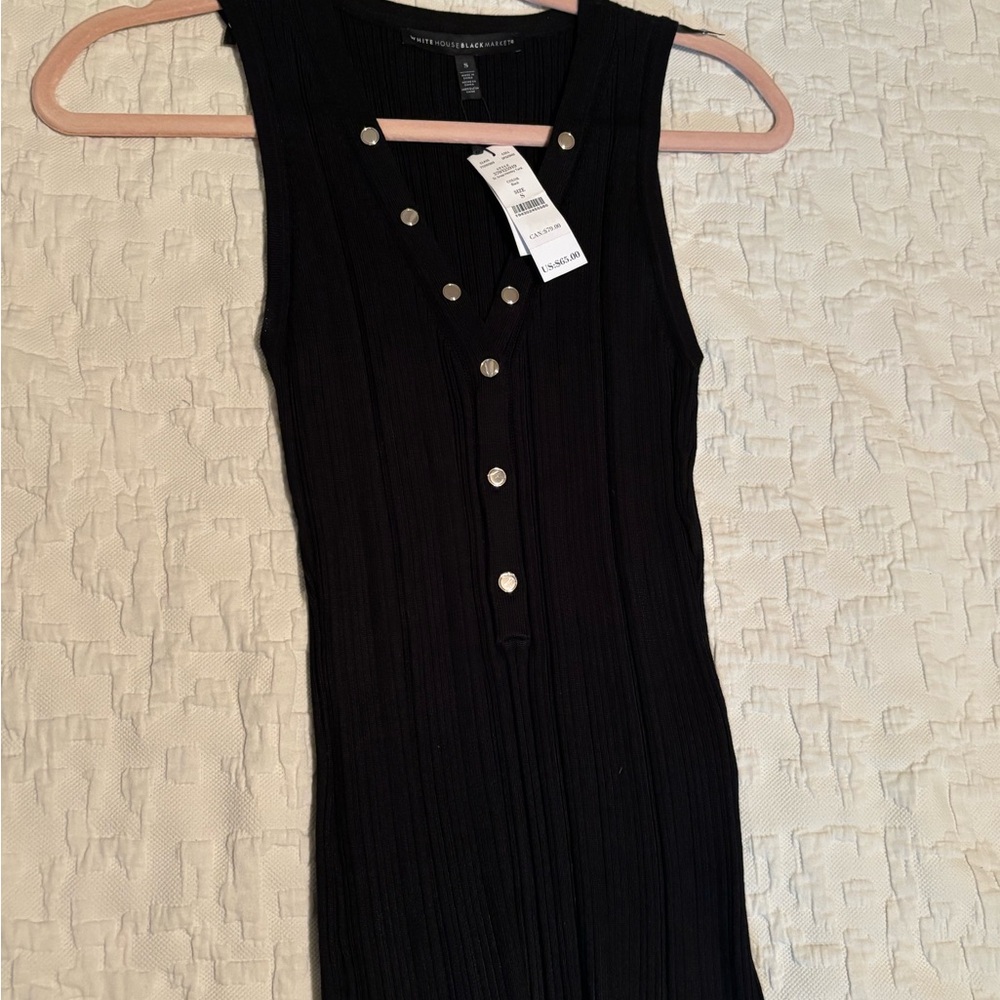 White House Black Market Black Sleeveless Sweater Blouse